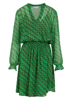 Kjole I Zig Zag Ikat Print